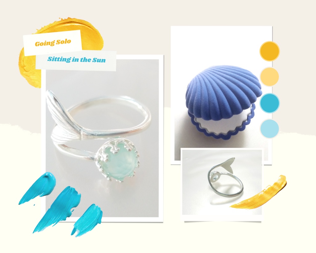 天然石マーメイドリング カルセドニー