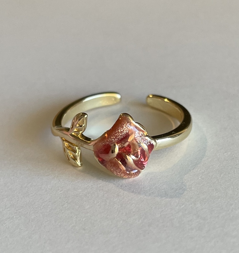 バラのリング•ピーチメルバカラー