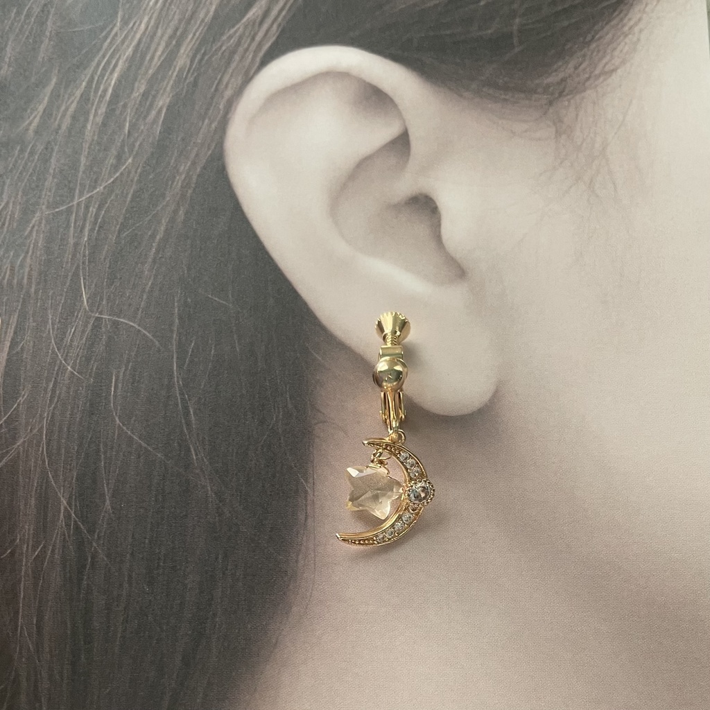 ⭐︎天然石シトリン使用 星夜のイヤリング/ピアス