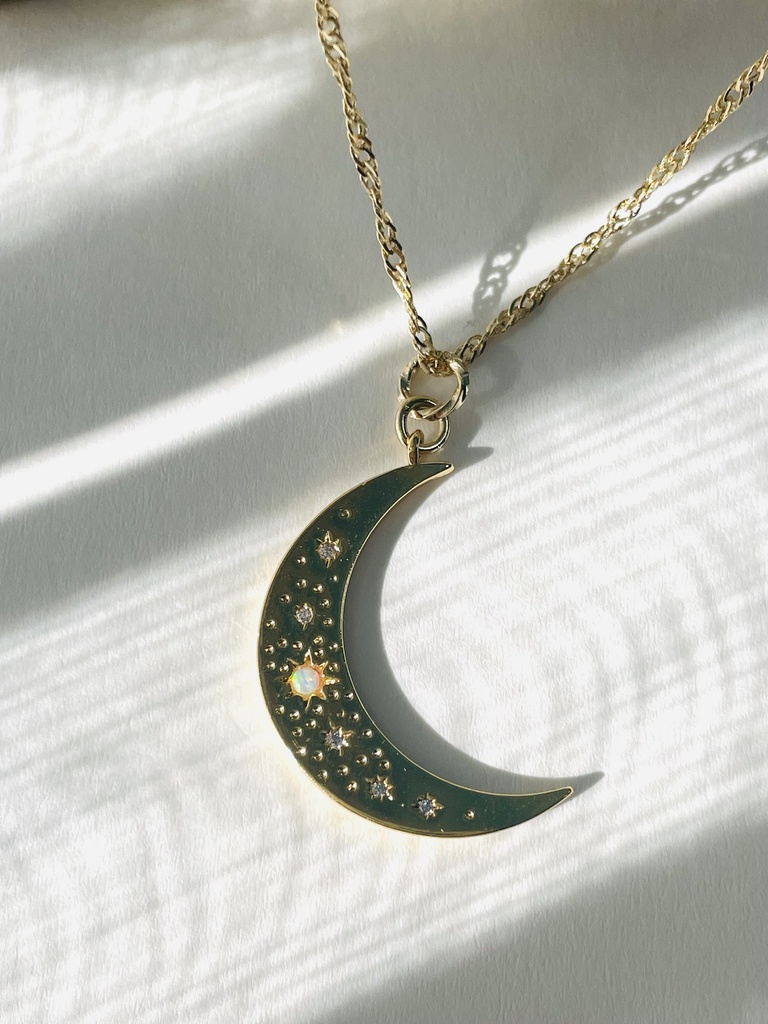天然オパールネックレス Moon