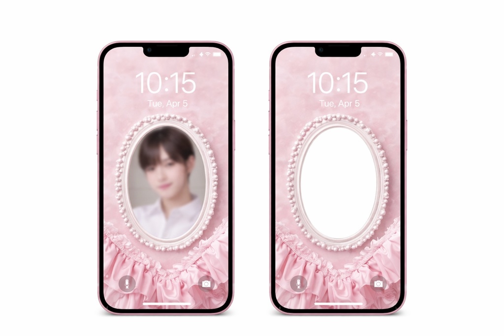 Oshipock frill_フリルオーバル_ロック画面全4種