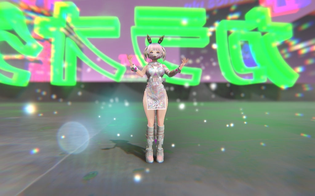 【3D背景】ネオンサイバー・ルーフトップ