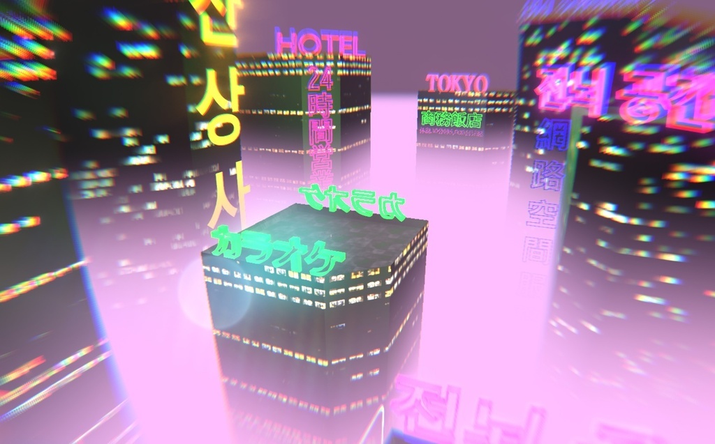 【3D背景】ネオンサイバー・ルーフトップ