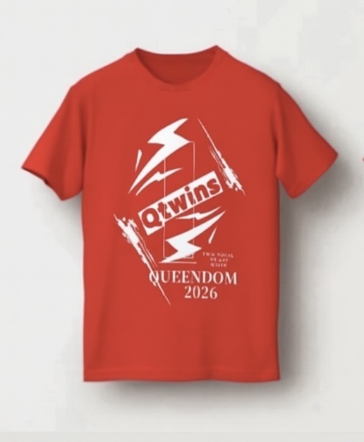 【NEW】Qtwins original Tシャツ(赤)