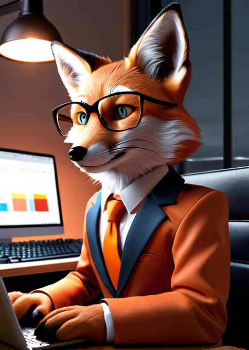 AI生成の賢いキツネのビジネスパック - 画像100枚