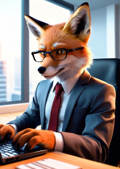 AI生成の賢いキツネのビジネスパック - 画像100枚