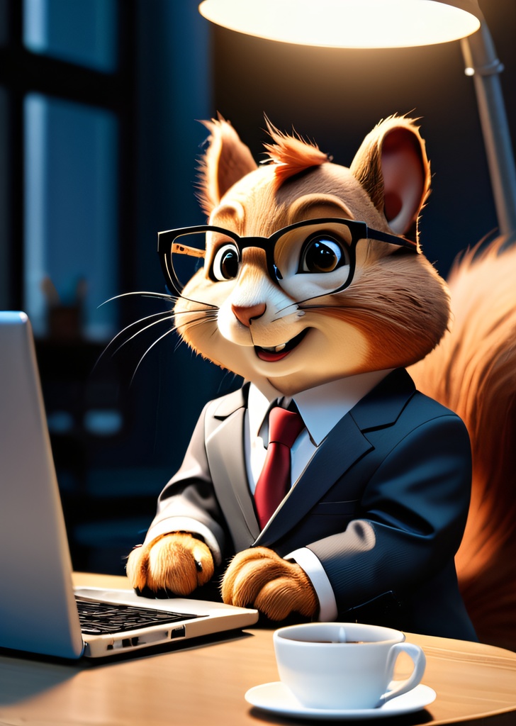 AI生成リスのオフィスワーカーパック - 高解像度画像100枚