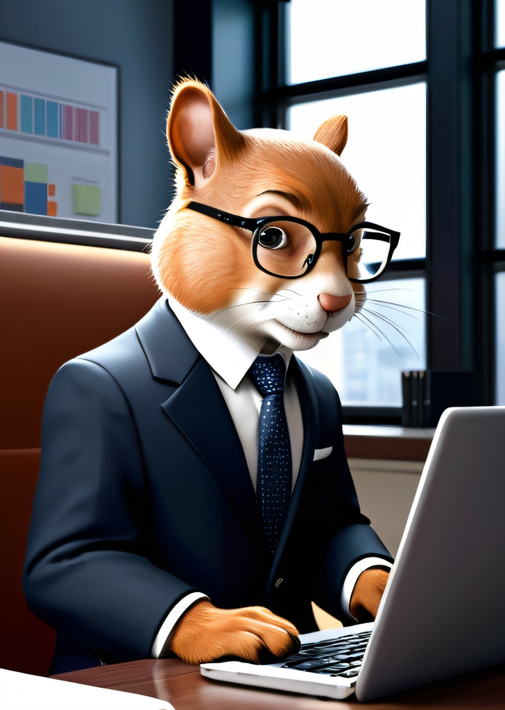 AI生成リスのオフィスワーカーパック - 高解像度画像100枚