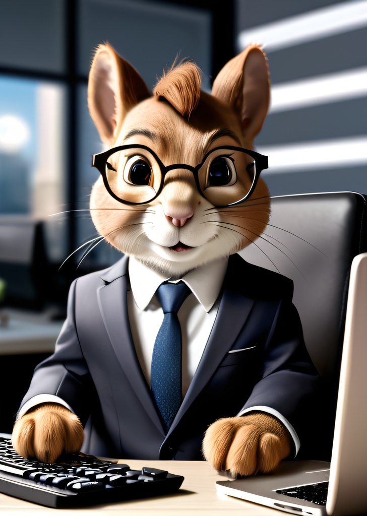 AI生成リスのオフィスワーカーパック - 高解像度画像100枚