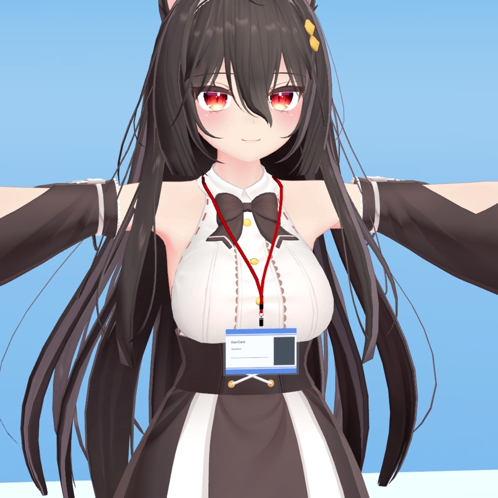 【VRChat想定】ここあ想定首下げ名札【3Dモデル】※PB対応済み