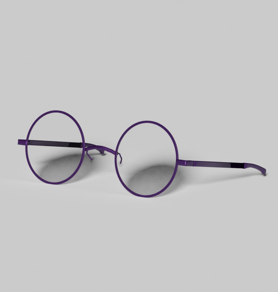 【VRChat想定】丸眼鏡【3Dモデル】