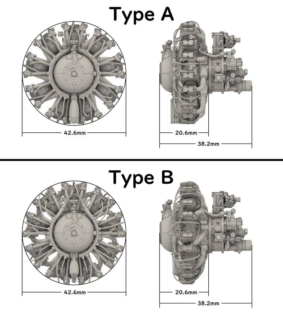 1/32  R-1820 【Type A】 or 【Type B】STLデータ
