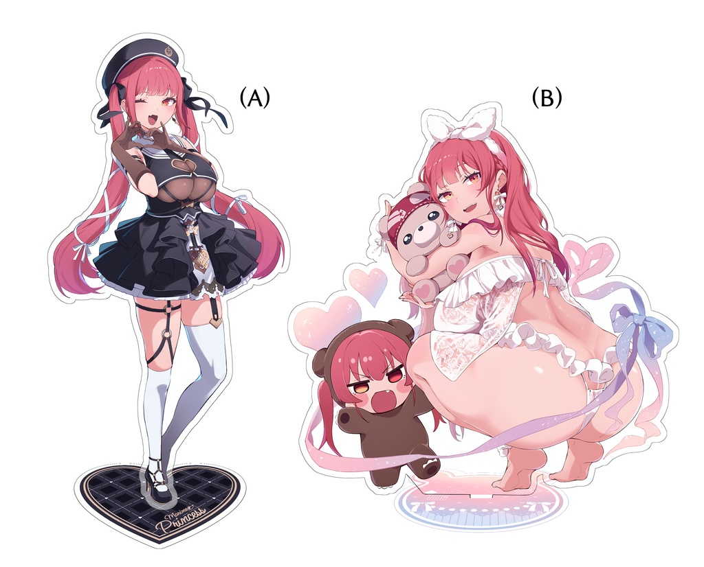 【非公式】宝鐘マリン（AB）アクリルスタンドセット　A約16㎝　B約12㎝
