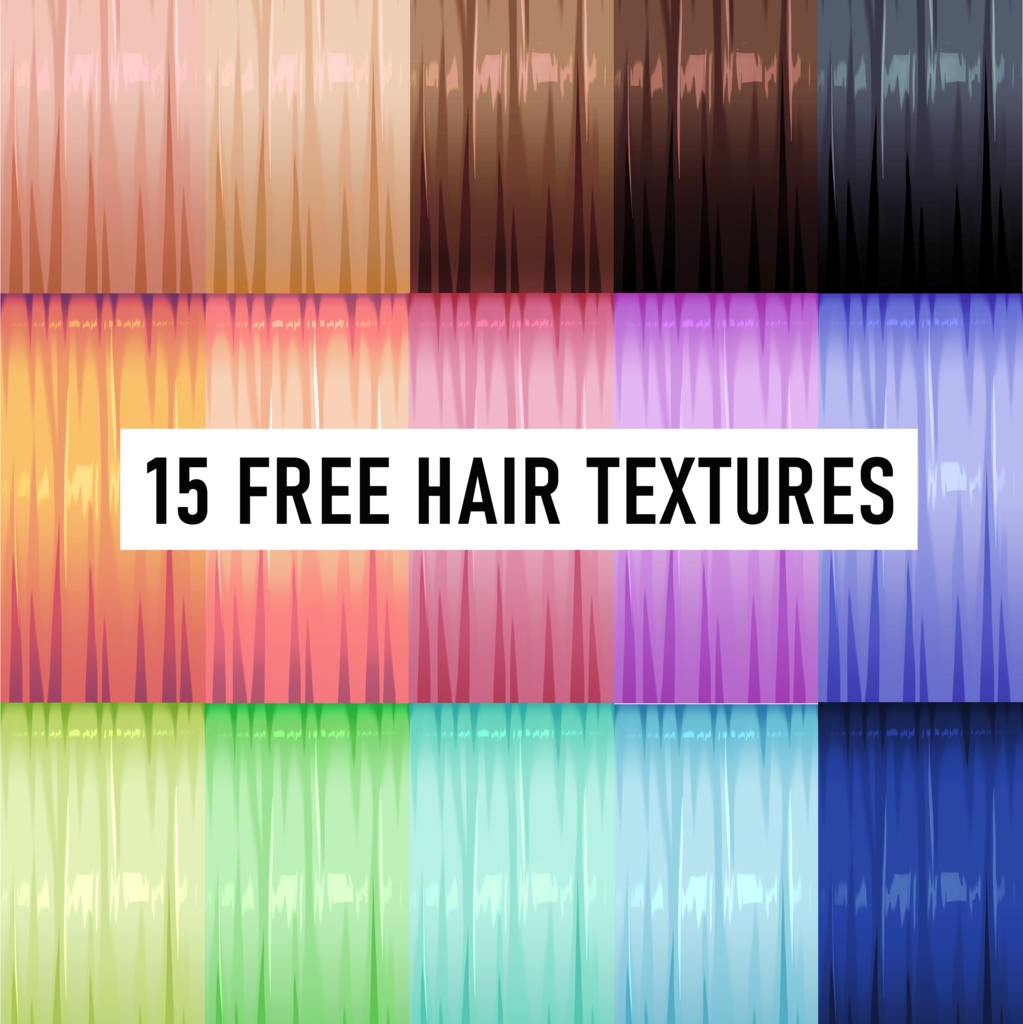15 Free Vroid Hair Textures [Soft Style~]