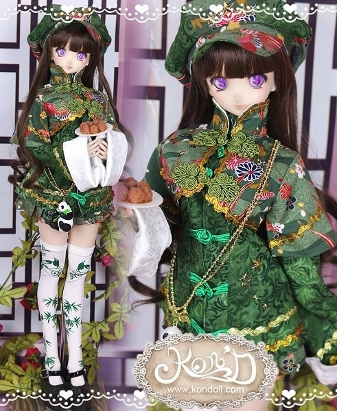 【Kon’D】DD dy 寄せ胸/L胸・DDIII・DDS・M/L/寄せ胸 対応 ドール用お洋服セット(パンダレストラン)7点セット