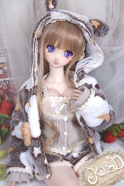 【Kon’D】DD dy 寄せ胸/L胸・DDIII・DDS・M/L/寄せ胸 対応 ドール用お洋服セット(ベアパジャマ)9点セット