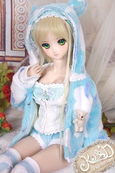 【Kon’D】DD dy 寄せ胸/L胸・DDIII・DDS・M/L/寄せ胸 対応 ドール用お洋服セット(ベアパジャマ)9点セット