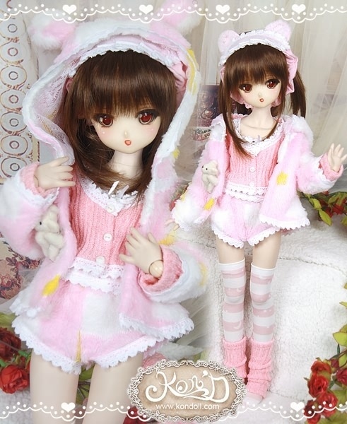 【Kon’D】MDD M胸/L胸・ OB48・50・M胸/L胸 対応 ドール用お洋服セット(ベアパジャマ)9点セット