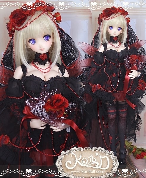 【Kon’D】DD dy 寄せ胸/L胸・DDIII・DDS・M/L/寄せ胸 対応 ドール用お洋服セット(フェアリー花嫁)15点セット