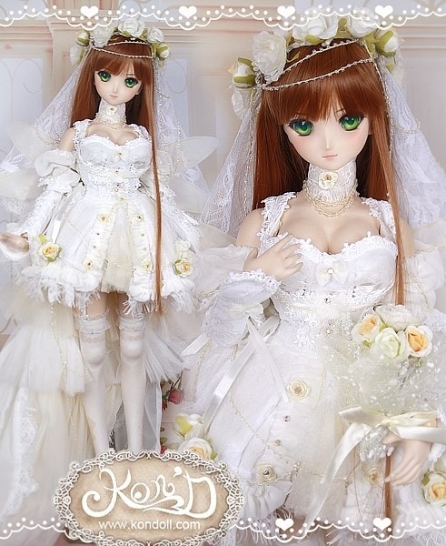 【Kon’D】DD dy 寄せ胸/L胸・DDIII・DDS・M/L/寄せ胸 対応 ドール用お洋服セット(フェアリー花嫁)15点セット