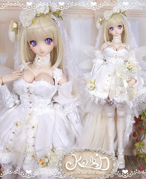 【Kon’D】DD dy 寄せ胸/L胸・DDIII・DDS・M/L/寄せ胸 対応 ドール用お洋服セット（フェアリー花嫁）15点セット