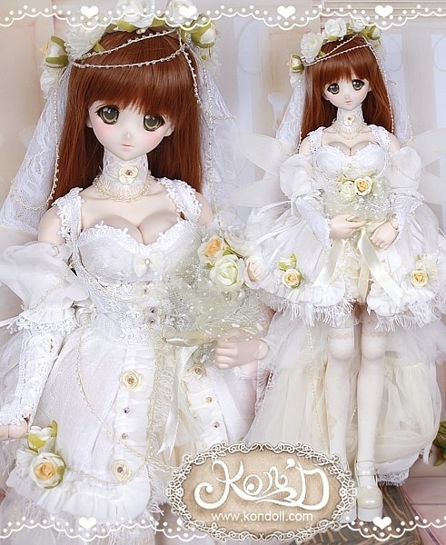【Kon’D】DD dy 寄せ胸/L胸・DDIII・DDS・M/L/寄せ胸 対応 ドール用お洋服セット(フェアリー花嫁)15点セット