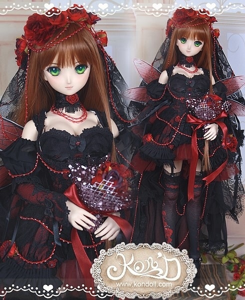 【Kon’D】DD dy 寄せ胸/L胸・DDIII・DDS・M/L/寄せ胸 対応 ドール用お洋服セット(フェアリー花嫁)15点セット