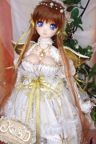 LLL 豪華 ホワイト レース ドレス BJD MSD 1/4 人形 ドール - 人形