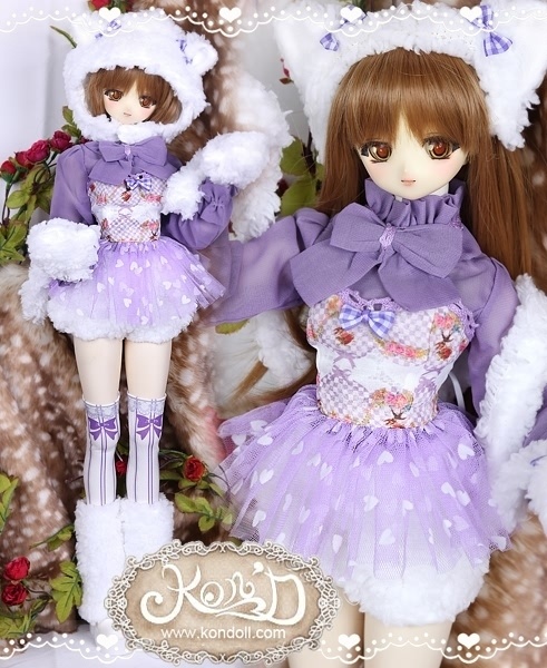 【Kon’D】SD10 DD dy 寄せ胸/L胸・DDIII・DDS・M/L/寄せ胸 対応 ドール用お洋服セット(森のお友達)8点セット