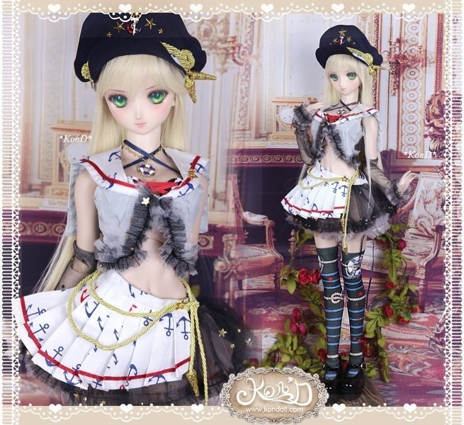 【Kon’D】DD dy 寄せ胸/L胸・DDIII・DDS・M/L/寄せ胸 対応 ドール用お洋服セット(海軍少女)9点セット
