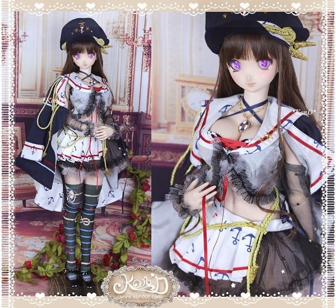 【Kon’D】DD dy 寄せ胸/L胸・DDIII・DDS・M/L/寄せ胸 対応 ドール用お洋服セット(海軍少女)9点セット