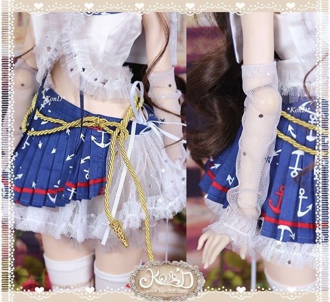 【Kon’D】DD dy 寄せ胸/L胸・DDIII・DDS・M/L/寄せ胸 対応 ドール用お洋服セット(海軍少女)9点セット