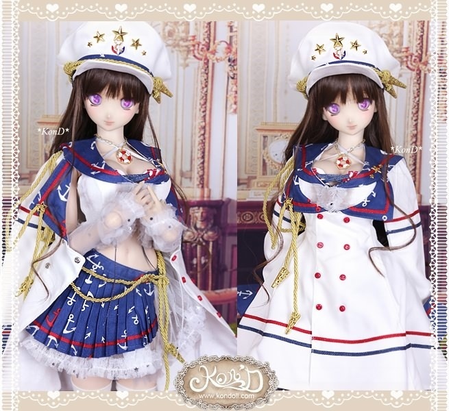 【Kon’D】DD dy 寄せ胸/L胸・DDIII・DDS・M/L/寄せ胸 対応 ドール用お洋服セット(海軍少女)9点セット