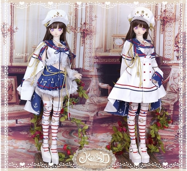 【Kon’D】DD dy 寄せ胸/L胸・DDIII・DDS・M/L/寄せ胸 対応 ドール用お洋服セット(海軍少女)9点セット