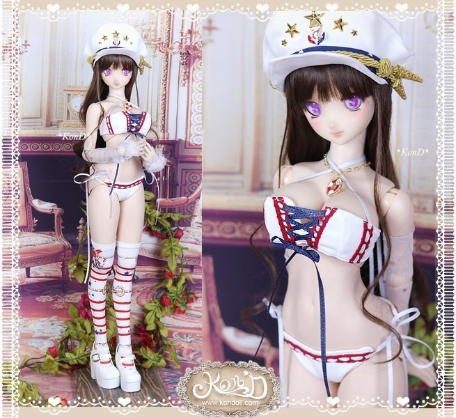 【Kon’D】DD dy 寄せ胸/L胸・DDIII・DDS・M/L/寄せ胸 対応 ドール用お洋服セット(海軍少女)9点セット