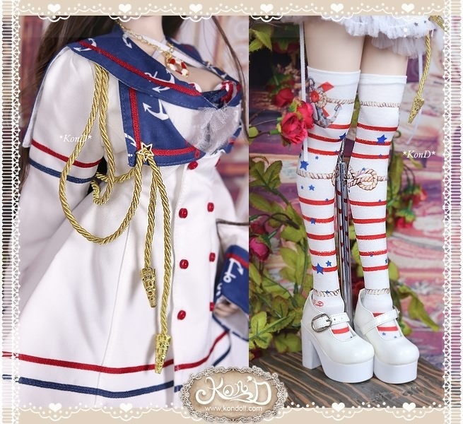【Kon’D】DD dy 寄せ胸/L胸・DDIII・DDS・M/L/寄せ胸 対応 ドール用お洋服セット(海軍少女)9点セット