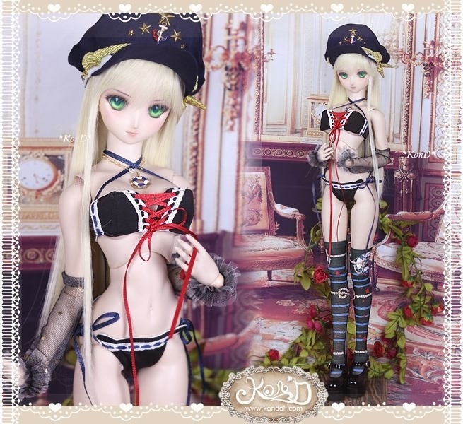 【Kon’D】DD dy 寄せ胸/L胸・DDIII・DDS・M/L/寄せ胸 対応 ドール用お洋服セット(海軍少女)9点セット