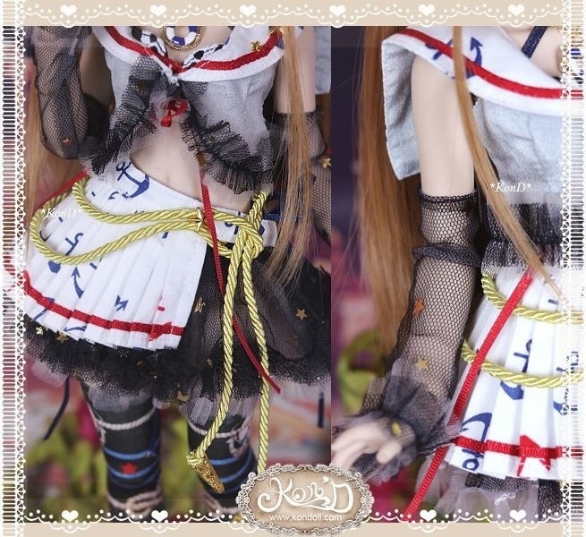 【Kon’D】MDD M胸/L胸・OB48・50・M胸/L胸 対応 ドール用お洋服セット(海軍少女)9点セット