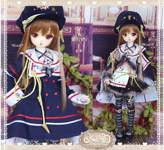 【Kon’D】MDD M胸/L胸・OB48・50・M胸/L胸 対応 ドール用お洋服セット(海軍少女)9点セット
