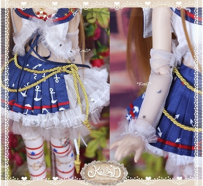 【Kon’D】MDD M胸/L胸・OB48・50・M胸/L胸 対応 ドール用お洋服セット(海軍少女)9点セット