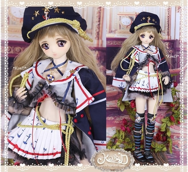 【Kon’D】MDD M胸/L胸・OB48・50・M胸/L胸 対応 ドール用お洋服セット(海軍少女)9点セット