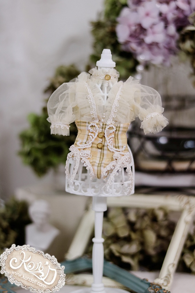 【Kon’D】OB22・OB24・アゾン1/6スケールSサイズ(EX CUTE)対応 ドール用お洋服セット(リュネビル刺繍)4点セット 【4セット限定】