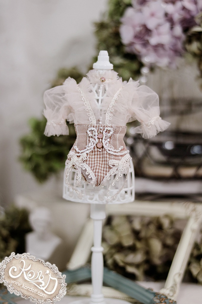 【Kon’D】OB22・OB24・アゾン1/6スケールSサイズ(EX CUTE)対応 ドール用お洋服セット(リュネビル刺繍②)4点セット 【3セット限定】