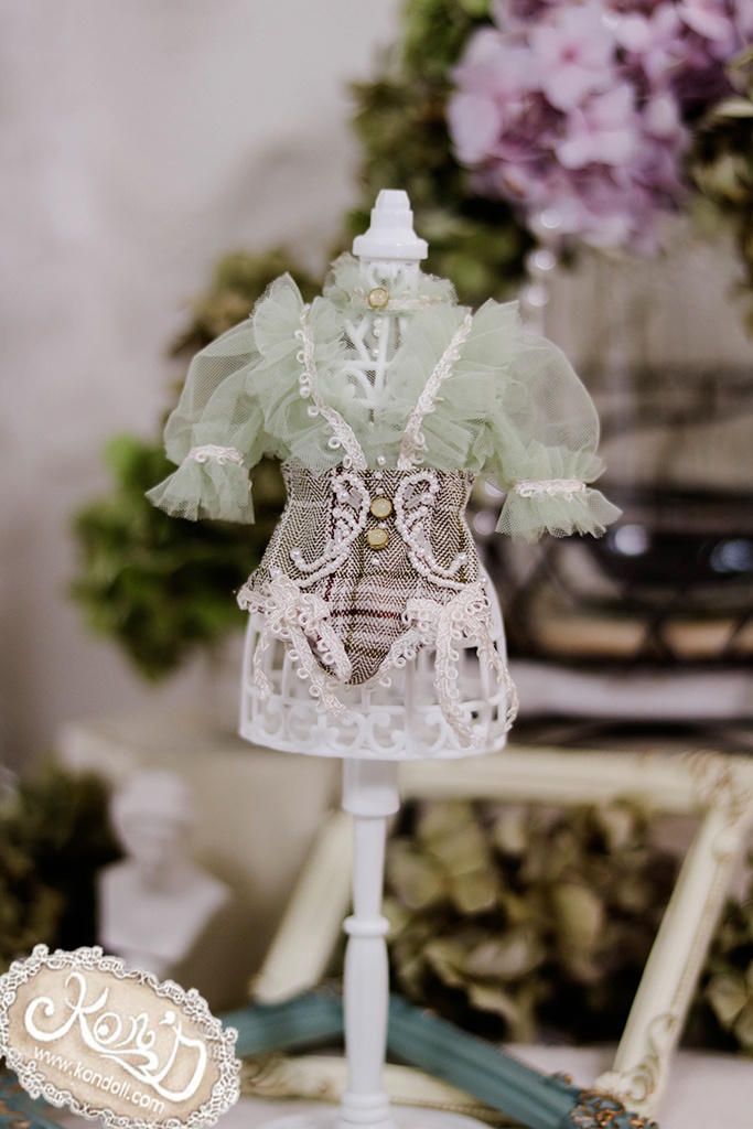 【Kon’D】OB22・OB24・アゾン1/6スケールSサイズ(EX CUTE)対応 ドール用お洋服セット(リュネビル刺繍②)4点セット 【3セット限定】