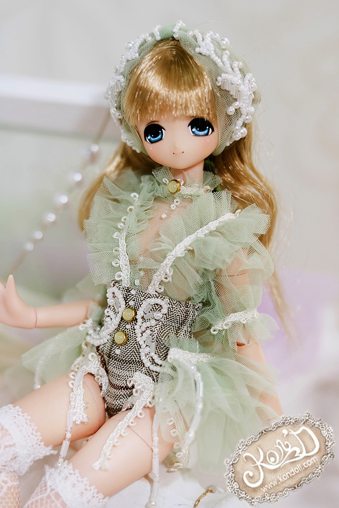 【Kon’D】OB22・OB24・アゾン1/6スケールSサイズ(EX CUTE)対応 ドール用お洋服セット(リュネビル刺繍③)4点セット 【3セット限定】