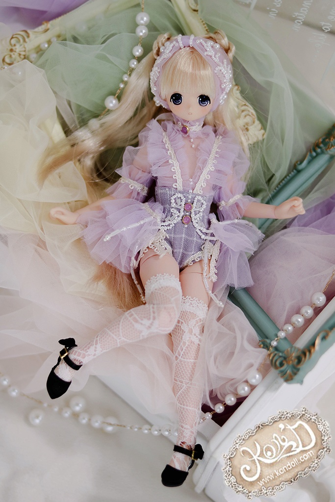 【Kon’D】OB22・OB24・アゾン1/6スケールSサイズ(EX CUTE)対応 ドール用お洋服セット(リュネビル刺繍③)4点セット 【3セット限定】