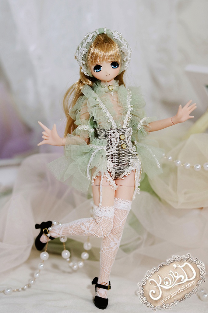 【Kon’D】OB22・OB24・アゾン1/6スケールSサイズ(EX CUTE)対応 ドール用お洋服セット(リュネビル刺繍③)4点セット 【3セット限定】