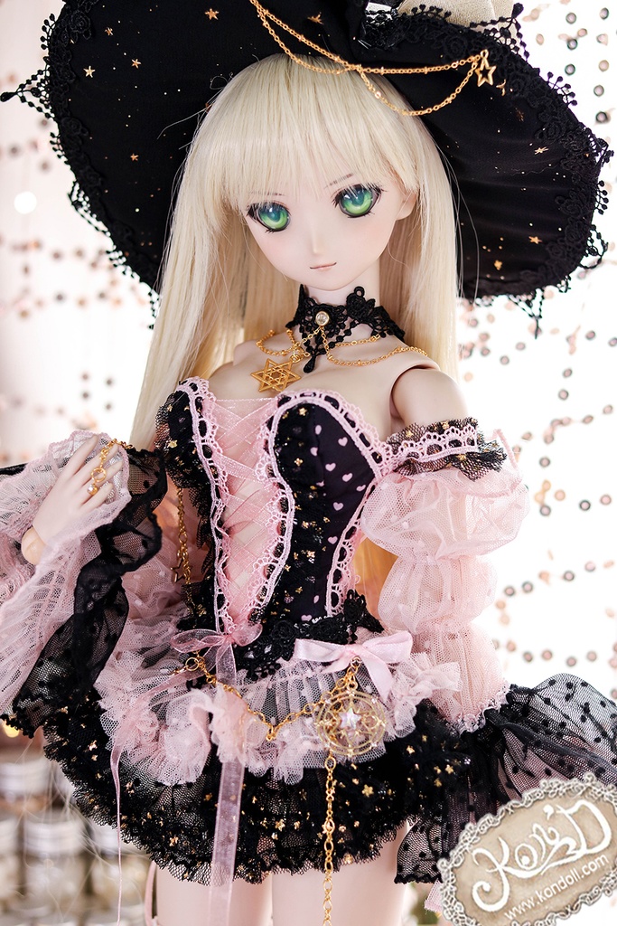 【Kon’D】DD dy 寄せ胸/L胸・DDIII・DDS・M/L/寄せ胸 バスト28cmまで対応 ドール用お洋服セット(Enchanter of stars星の魔法使い)11点セット
