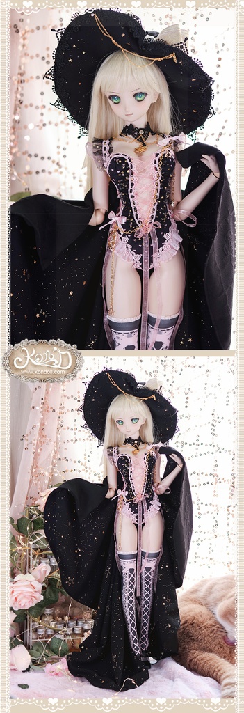 【Kon’D】DD dy 寄せ胸/L胸・DDIII・DDS・M/L/寄せ胸 バスト28cmまで対応 ドール用お洋服セット(Enchanter of stars星の魔法使い)11点セット