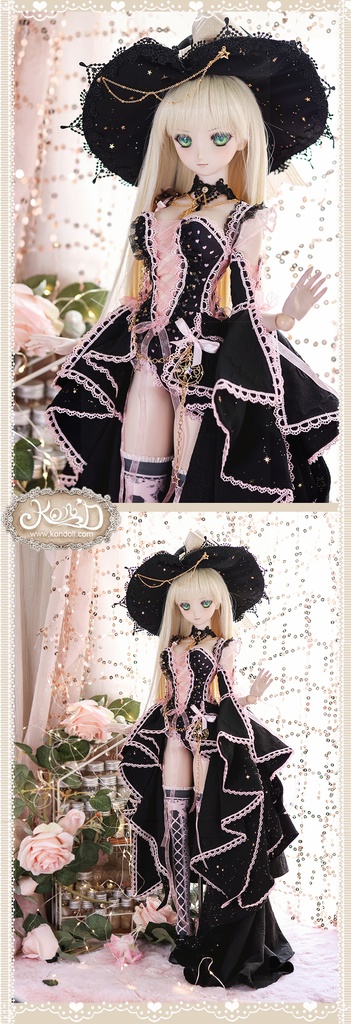 【Kon’D】DD dy 寄せ胸/L胸・DDIII・DDS・M/L/寄せ胸 バスト28cmまで対応 ドール用お洋服セット(Enchanter of stars星の魔法使い)11点セット